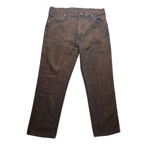 2-56 WRANGLER Mens Jeans 1980s Acid Wash Vintage Brown 36x30